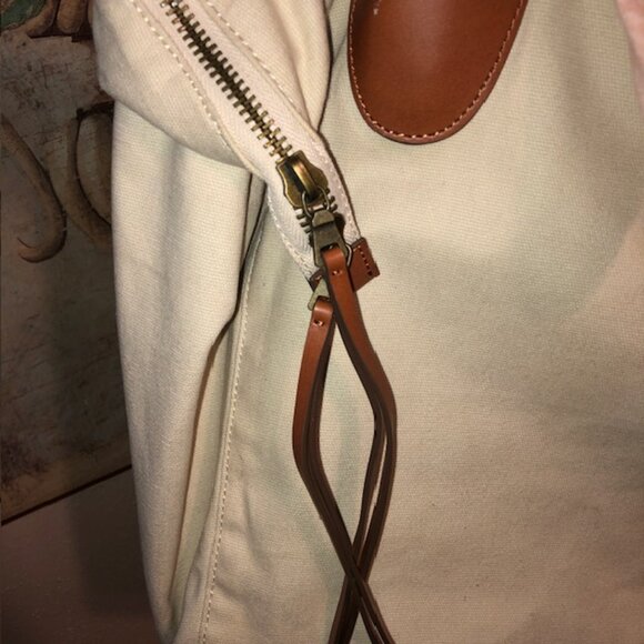 Cream and Brown Tote Bag - Picture 5 of 10